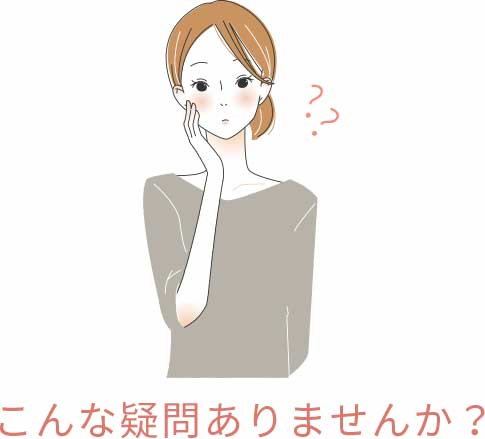 首を傾げる女性のイラスト
