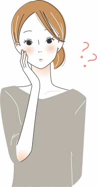 ほほを押さえる女性のイラスト