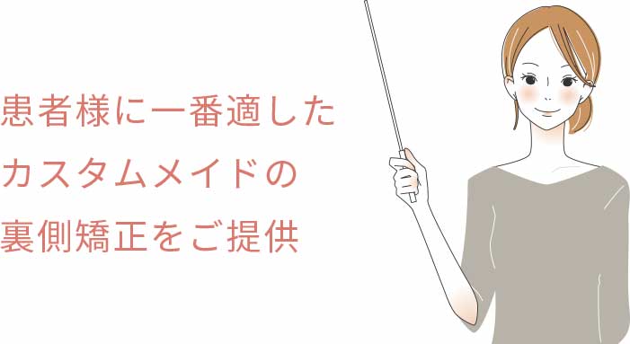 患者様に一番適したカスタムメイドの裏側矯正をご提供